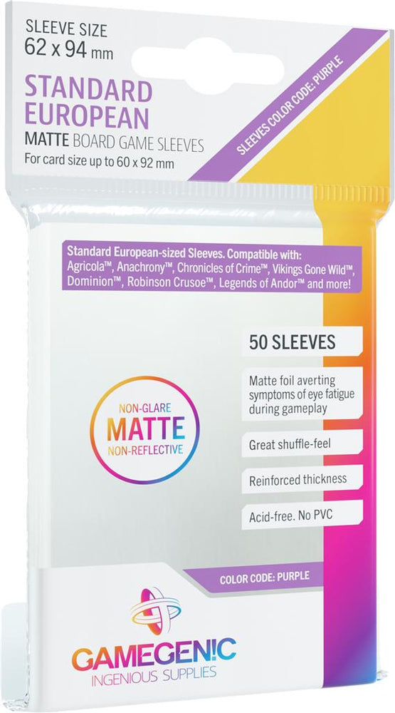 Matte Sleeves: Standard European (62 x 94 mm)