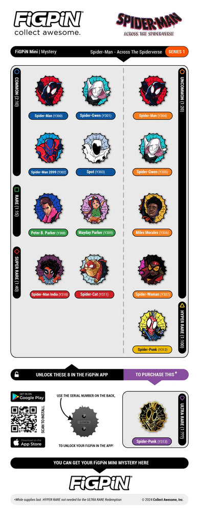Figpin Spiderman Across the Spider-Verse Series 1 Collectable Enamel Pins