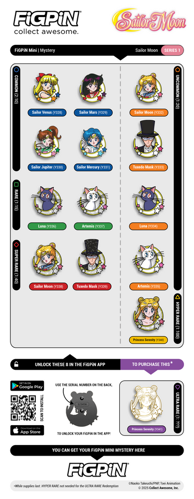 Figpin Sailor Moon Series 1 Collectable Enamel Pins