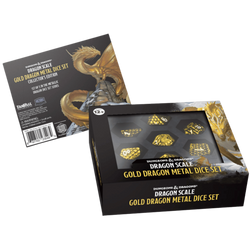 Gold Dragon Scale Metal Dice Set - Fanroll DnD