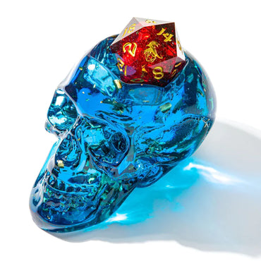 D20 Holder Blue Skull with Gold