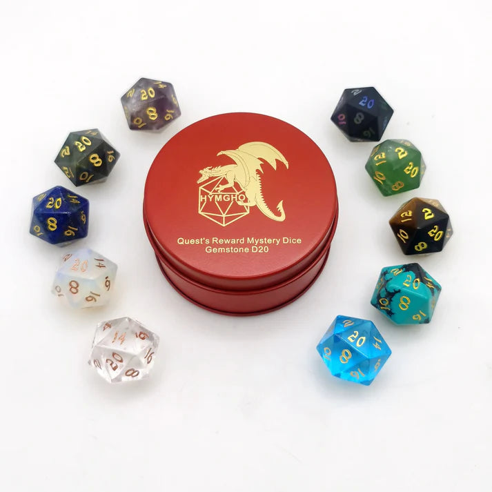 HYMGHO Quest's Reward Mystery Dice - Gemstone D20