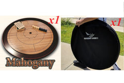 Crokinole TOURNAMENT Edition Hardwood Board (2024 Edition) Mahognay + Black Carrying Case