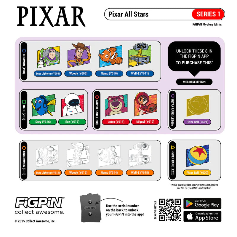 Figpin Pixar Greats Series 1 Collectable Enamel Pins