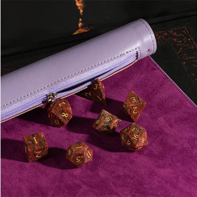 Purple Roll Up Leatherette Dice Mat by Foam Brain Games