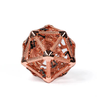 Rose Gold Hollow Dragon Keep D20 by Foam Brain Games