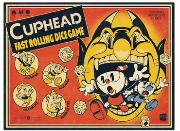 Cuphead: Fast Rolling Dice Game (Used) Box scratches, edge wear/cracks, all pieces included