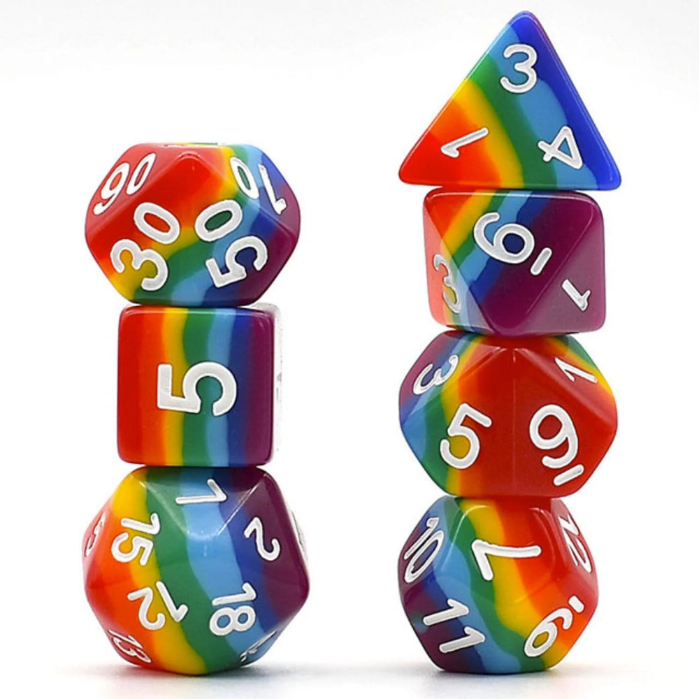 Opaque Rainbow RPG Dice Set by Foam Brain Games