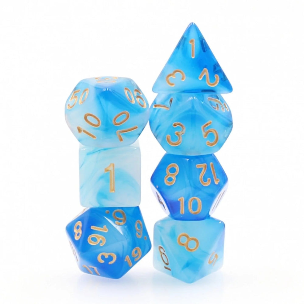 Blue Milky RPG Dice Set by Foam Brain Games