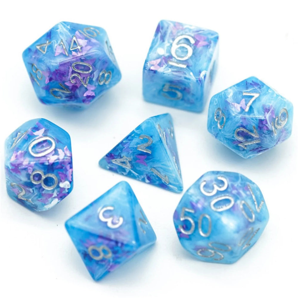 Frozen Butterfly RPG Dice Set by Foam Brain Games