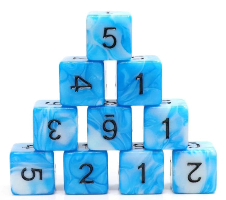 Cumulus Cloud 12 piece D6 Set by Foam Brain Games (Copy)