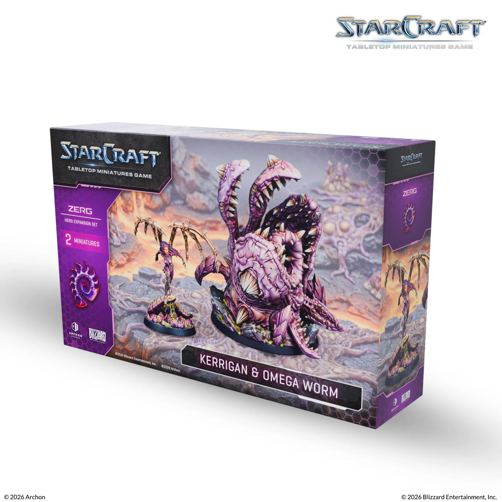 Starcraft Tabletop Miniatures Game - Zerg: Kerrigan & Omega Worm Hero Expansion Set
