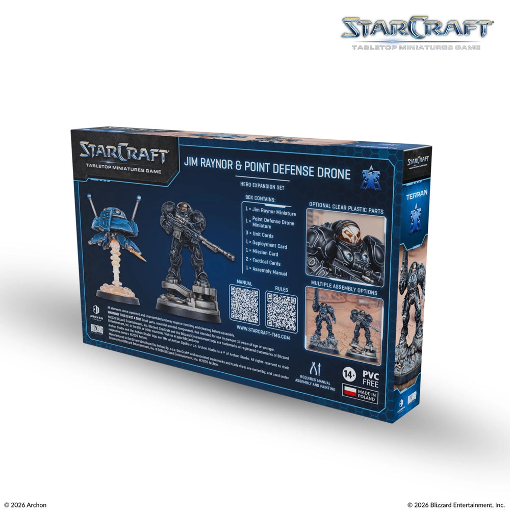 Starcraft Tabletop Miniatures Game - Terran: Jim Raynor & Point Defense Drone Hero Expansion Set