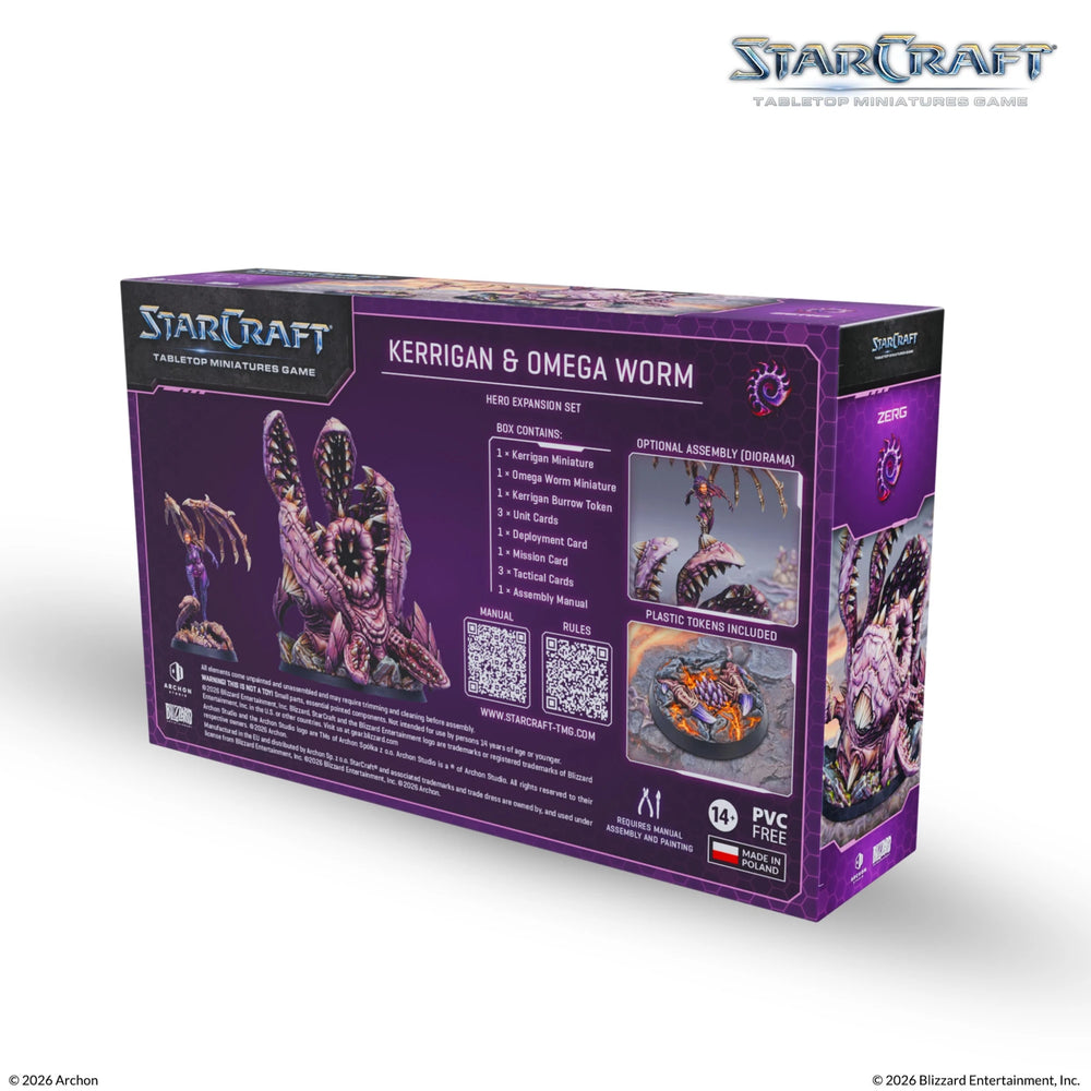 Starcraft Tabletop Miniatures Game - Zerg: Kerrigan & Omega Worm Hero Expansion Set