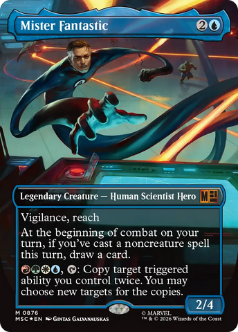Mister Fantastic (Borderless) (Surge Foil) [Marvel Super Heroes Commander]