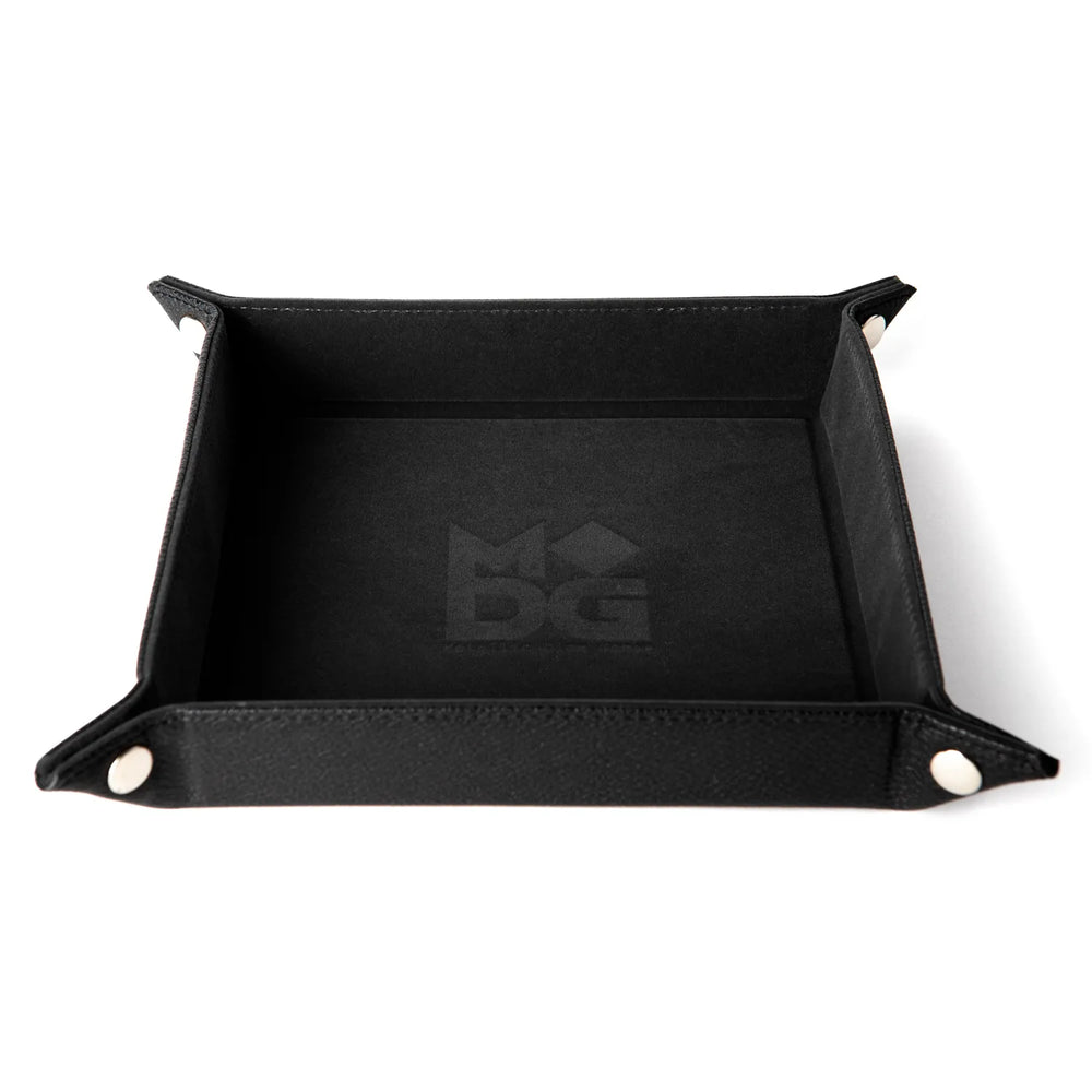 Fanroll Dice Tray - Velvet Folding Tray with Leather Back 10" x 10"