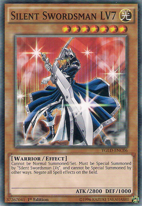 yugioh silent cards silent cards yugioh Silent Swordsman LV7 [YGLD-ENC06] Common