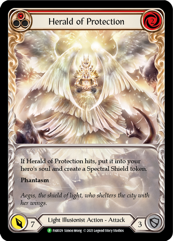 Herald of Protection (Red Extended Art) [FAB029] (Promo)  Rainbow Foil