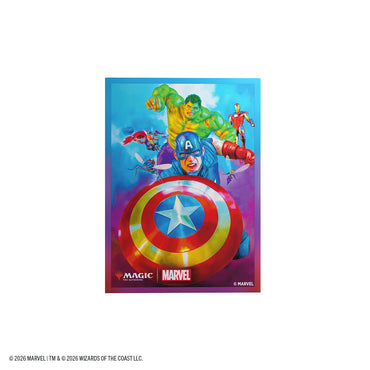 GAMEGENIC: MAGIC THE GATHERING: MSH MARVEL SUPER HEROES: PRIME 2-PLAYER PLAYMAT: IRON MAN AND CAPTAIN AMERICA