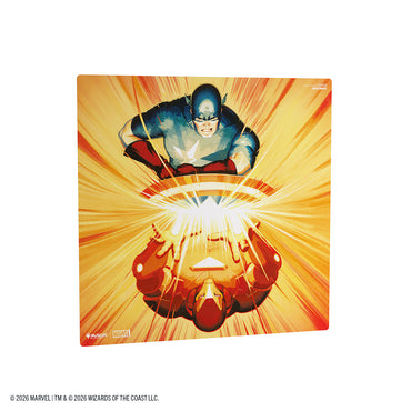 GAMEGENIC: MAGIC THE GATHERING: MSH MARVEL SUPER HEROES: PRIME 2-PLAYER PLAYMAT: IRON MAN AND CAPTAIN AMERICA