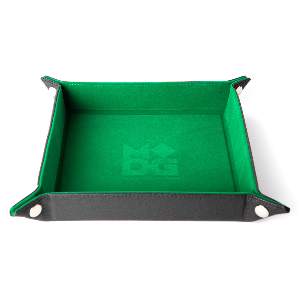 Fanroll Dice Tray - Velvet Folding Tray with Leather Back 10" x 10"