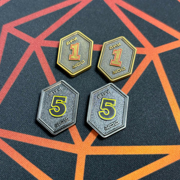 Metal Star Wars Unlimited Damage ([1/3] x2 and [5/10] x2) Token Set x4 by MetalFabTokens