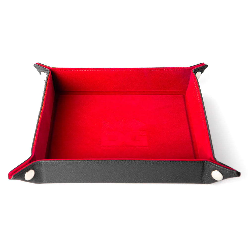 Fanroll Dice Tray - Velvet Folding Tray with Leather Back 10" x 10"