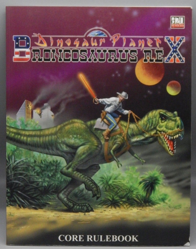 Dinosaur Planet: Broncosaurus Rex Role Playing Game (Some water damage and grime on cover, pages almost untouched aside from some discoloration)
