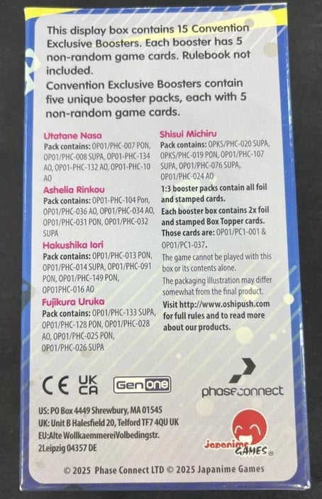 Oshi Push TCG: 2025 Convention Exclusive Booster Box (Sealed) Oshi Push TCG: 2025 Convention Exclusive Booster Box (Sealed)