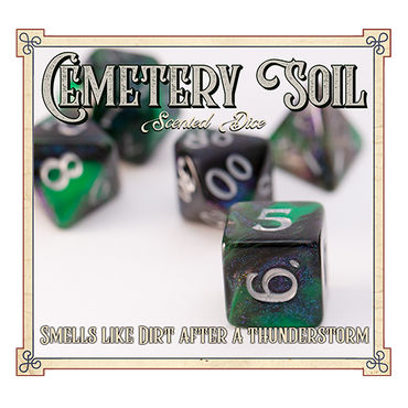 Cemetary Soil Scented Dice by Baron Smelly Bones