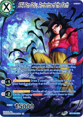 SS4 Son Goku, Protector of the Earth (SPR) (BT11-034) [Vermilion Bloodline]