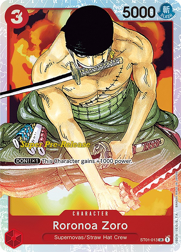2022 Straw Hat Crew #ST01-013 Roronoa Zoro English Super Pre-Release
