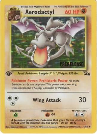 1st edition fossil pokemon cards Top 10 EXPENSIVE Cards! Scientists thought many were extinct like the dinosaurs because only fossils had been found Aerodactyl (1/62) - Fossil 1st