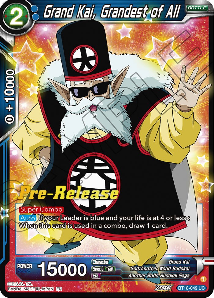 first edition abra pokemon card Grand Kai, Grandest of All (BT18-049) [Dawn of the Z-Legends Prereleas