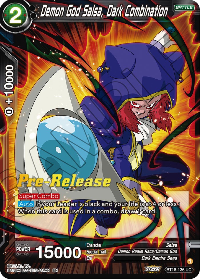 Demon God Salsa, Dark Combination (BT18-136) [Dawn of the Z-Legends Prerelease Promos]