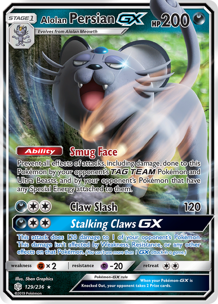 Alolan Persian GX (129/236) [Sun & Moon: Cosmic Eclipse]