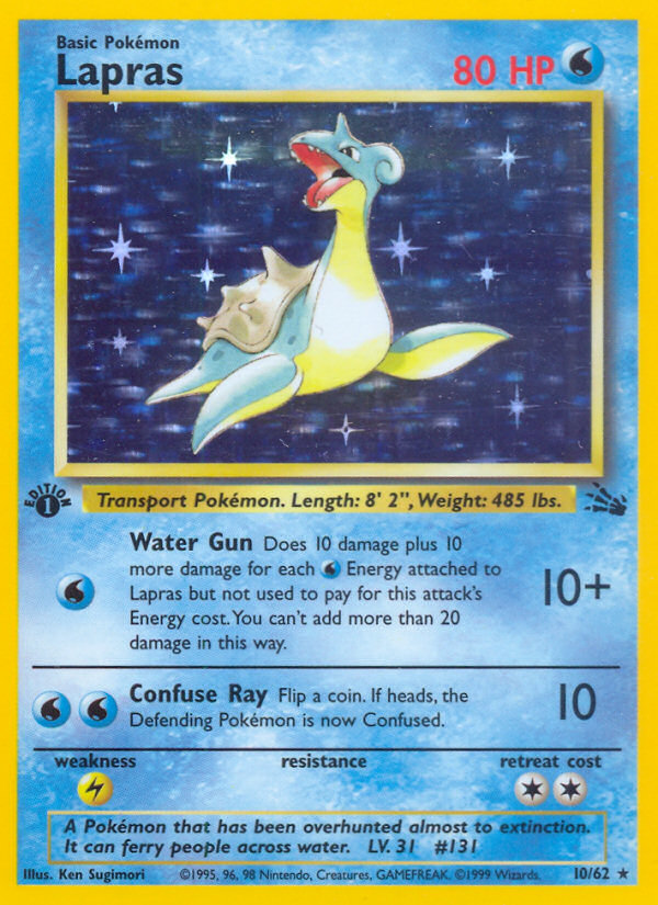 Pokemon Lapras 10 1st edition selling