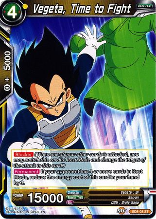 Vegeta, Time to Fight (Starter Deck - Rising Broly) (SD8-08) [Destroyer Kings]