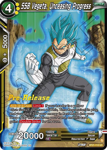 SSB Vegeta, Unceasing Progress (BT21-112) [Wild Resurgence Pre-Release Cards]