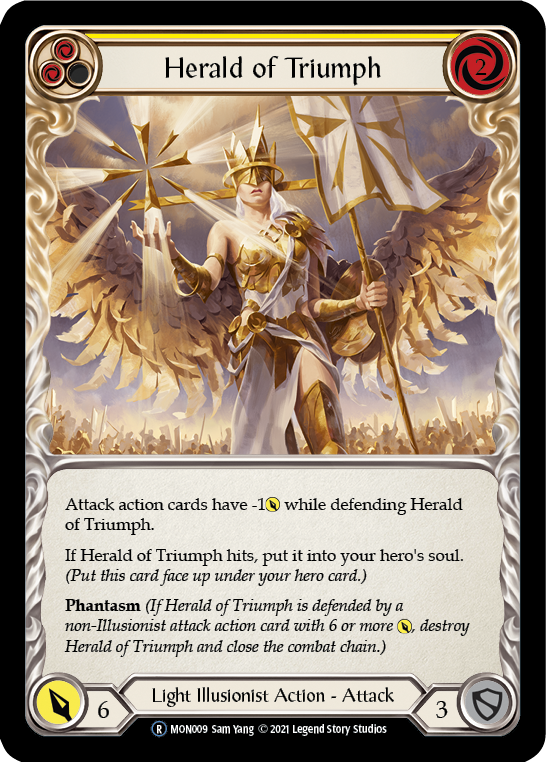 Herald of Triumph (Yellow) [U-MON009-RF] (Monarch Unlimited)  Unlimited Rainbow Foil