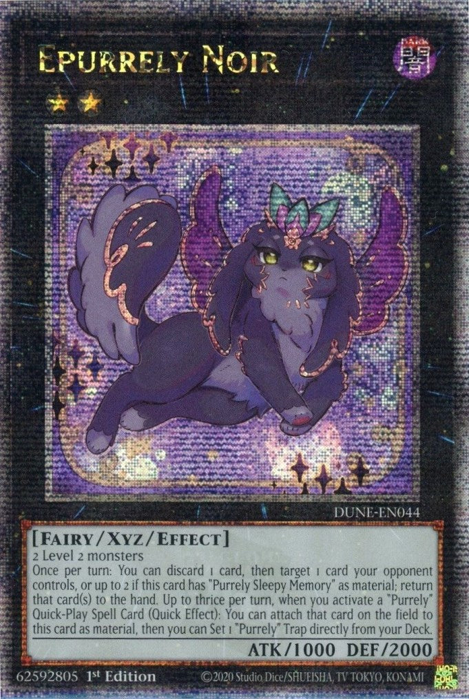 yugioh black cards xyz Epurrely Noir [DUNE-EN044] Quarter Century Secret Rare