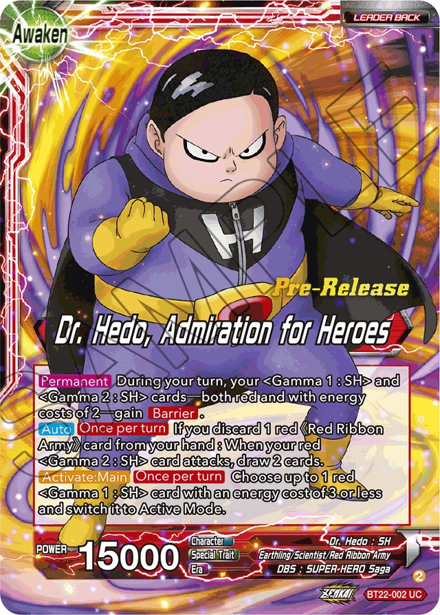 Dr. Hedo // Dr Hedo, Admiration for Heroes (BT22-002) [Critical Blow Prerelease Promos]