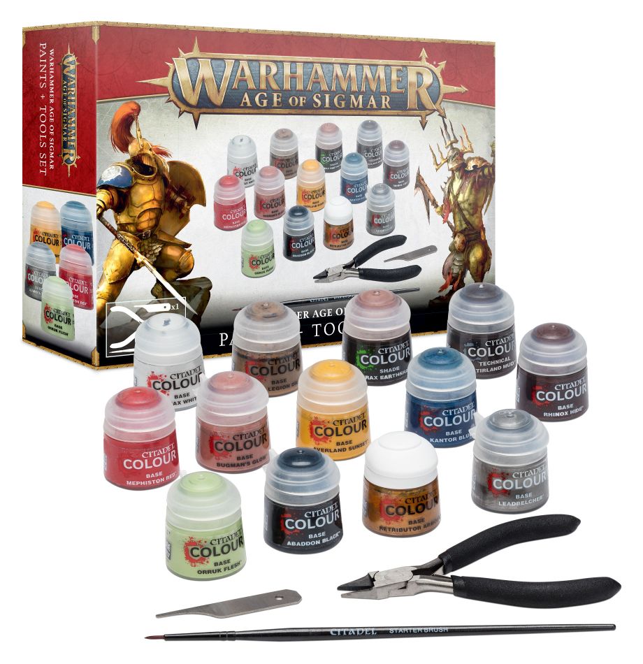 Warhammer Age of Sigmar Paints + Tool Set