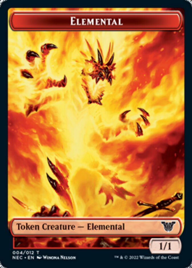 Elemental // Spirit (009) Double-Sided Token [Kamigawa: Neon Dynasty Commander Tokens]
