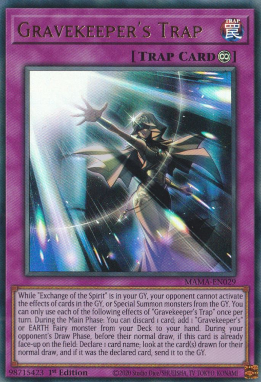 gravekeeper yugioh cards Card Gravekeeper's Inscription 23PP-KRB10 Korean Ver Secret Rare_SpecialRedVer K-TCG Select 1 monster that includes Gravekeepers in its card name with an ATK of 1500 or less from your Deck and Special Summon it in face Gravekeeper