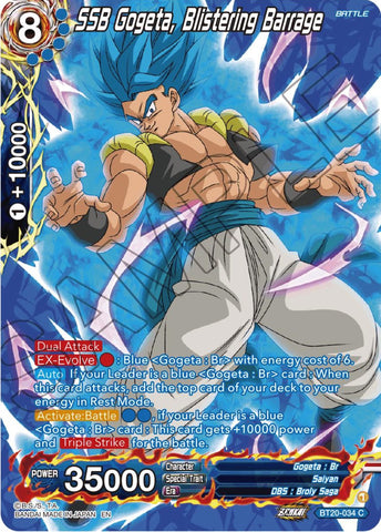 SSB Gogeta, Blistering Barrage (Silver Foil) (BT20-034) [Power Absorbed]