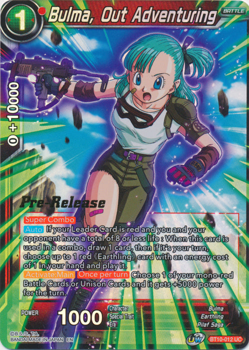 Bulma, Out Adventuring (BT10-012) [Rise of the Unison Warrior Prerelease Promos]