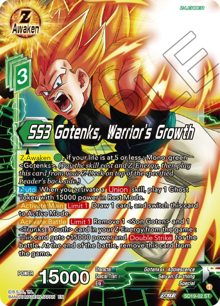 SS3 Gotenks, Warrior's Growth (SD19-02) [Dawn of the Z-Legends]