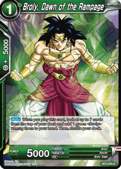 Broly, Dawn of the Rampage (Reprint) (BT1-076) [Battle Evolution Booster]