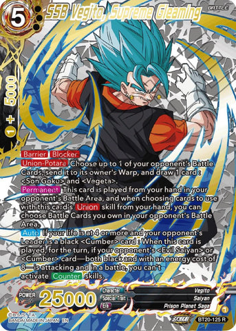 SSB Vegito, Supreme Gleaming (Gold-Stamped) (BT20-125) [Power Absorbed]